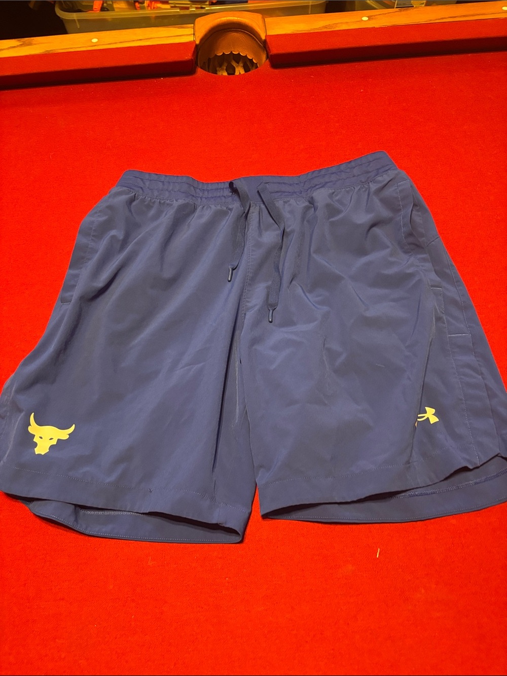 Project rock blue snap shorts